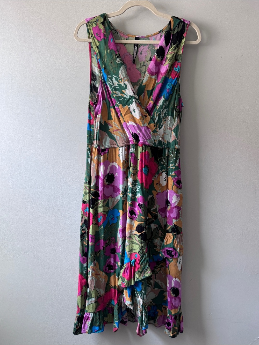 Tracy Reese for Anthropologie Daphne Multicolor Floral Wrap Dress Size L